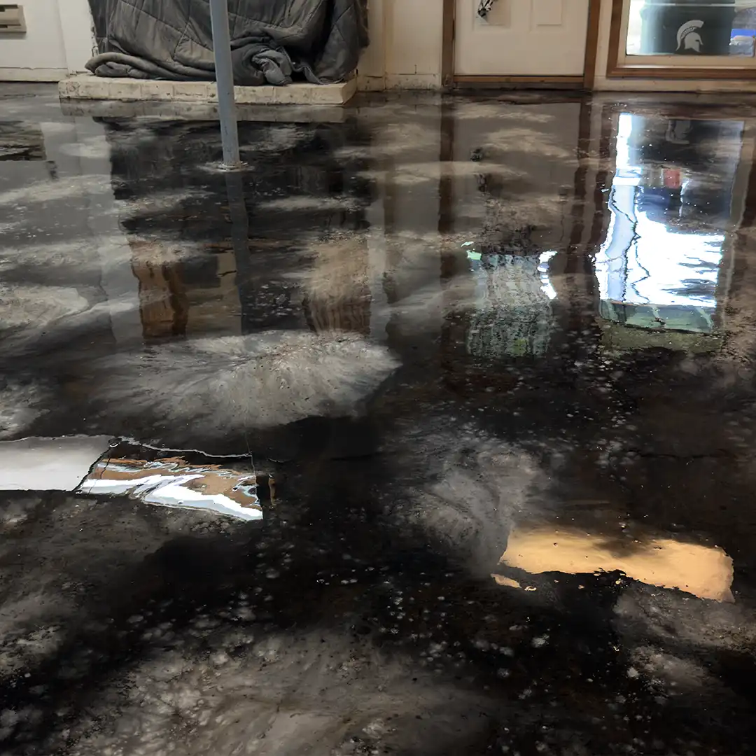 Flake epoxy garage floor coating Northern Michigan