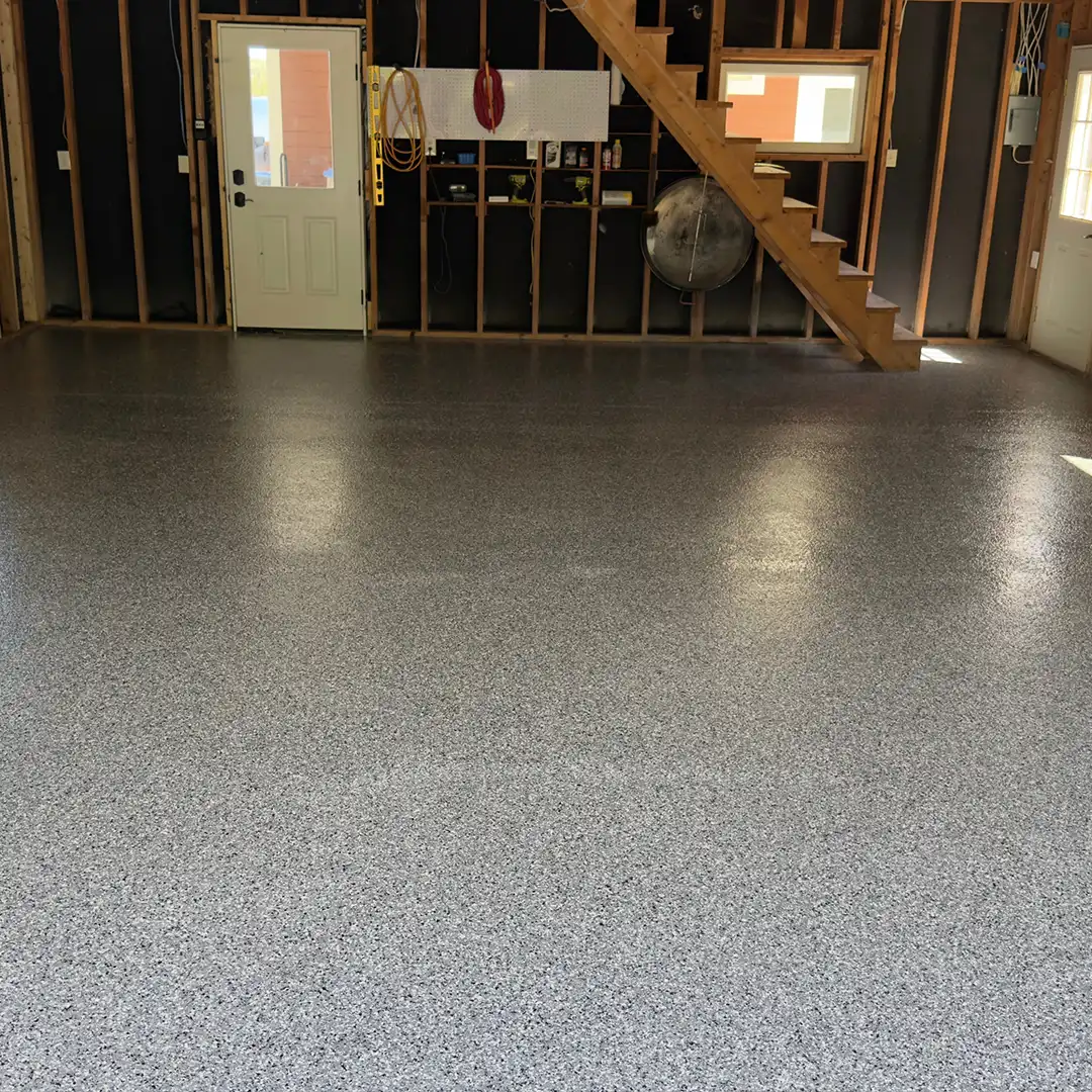Epoxy floor coating finished project Northern Michigan