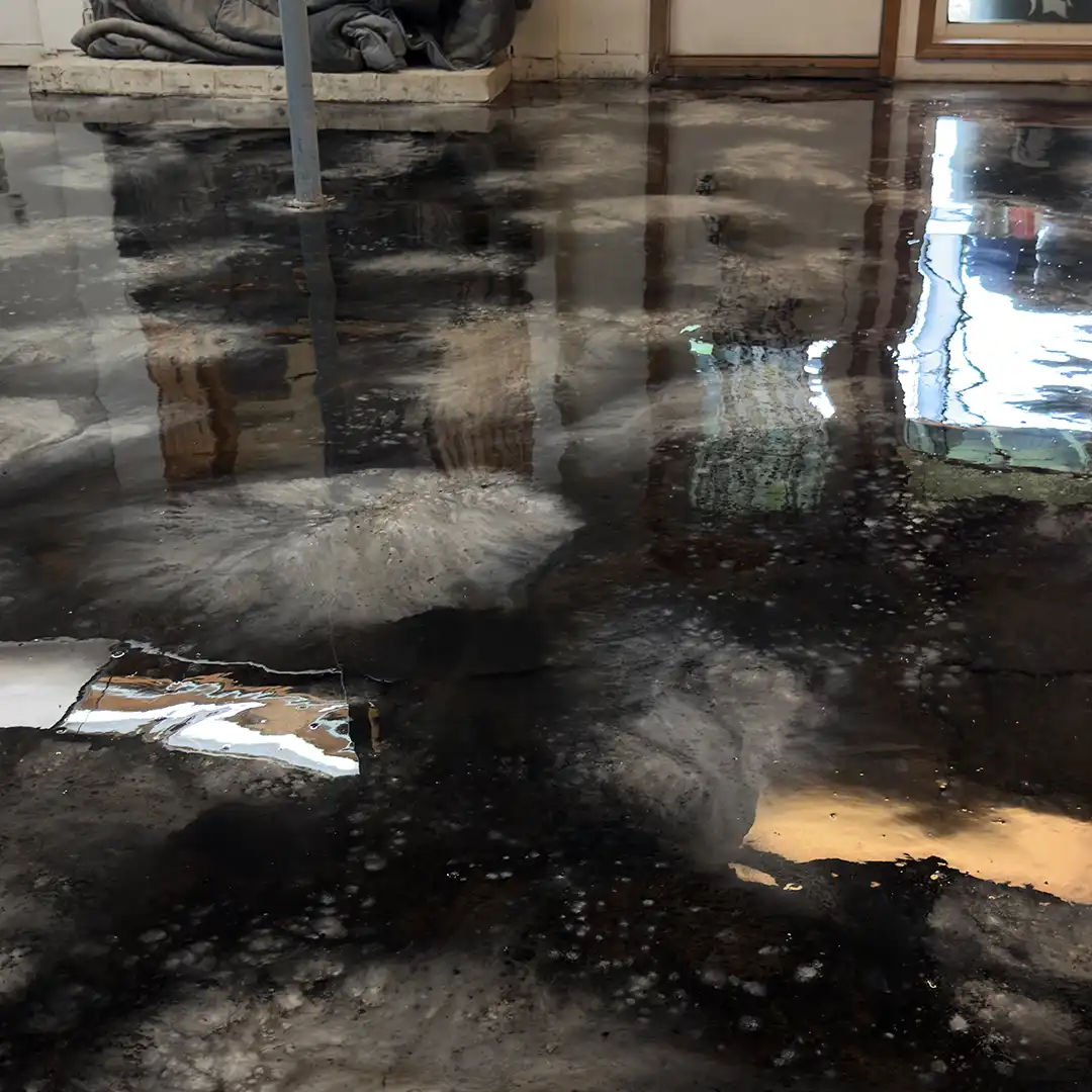 Completed epoxy floor with professional concrete preparation