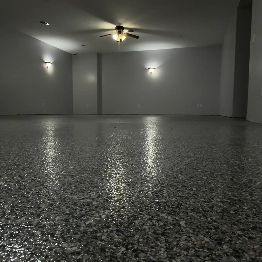Completed residential or commercial epoxy flooring project