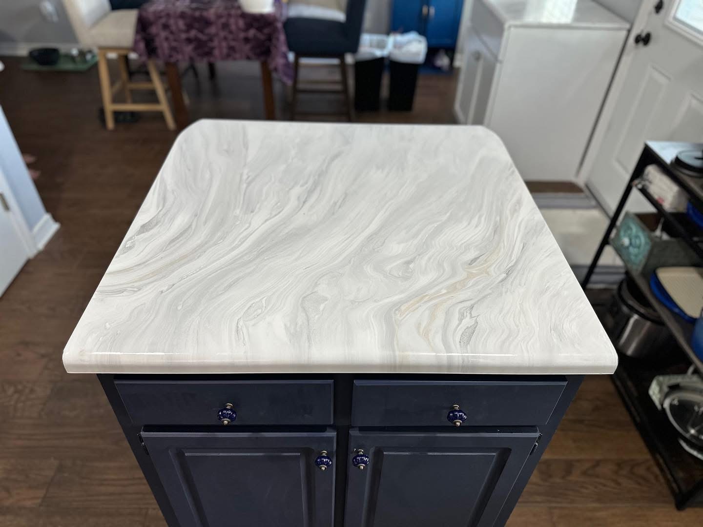 Countertop and table coating project by Veteran Pro Coating